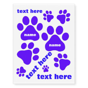 High School Cheerleading Light Blue Purple Text Temporary Tattoos