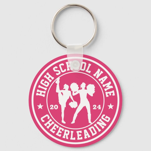 High School Cheerleading Squad Personalized Sports Keychain (Front)