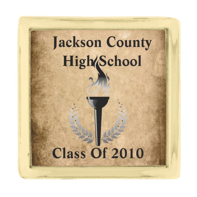 High School Class Gold Finish Lapel Pin (Front)