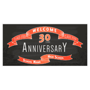 High School Class Reunion Anniversary Party Banner