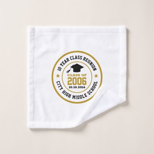 High School Class Reunion College Graduation Year Bath Towel Set