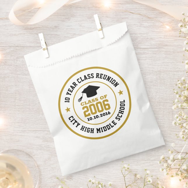 High School Class Reunion College Graduation Year Favor Bag (Clipped)