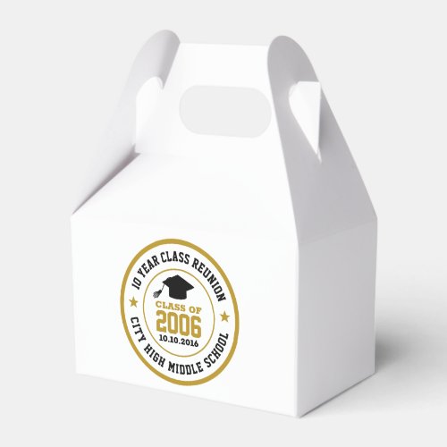 High School Class Reunion College Graduation Year Favor Boxes