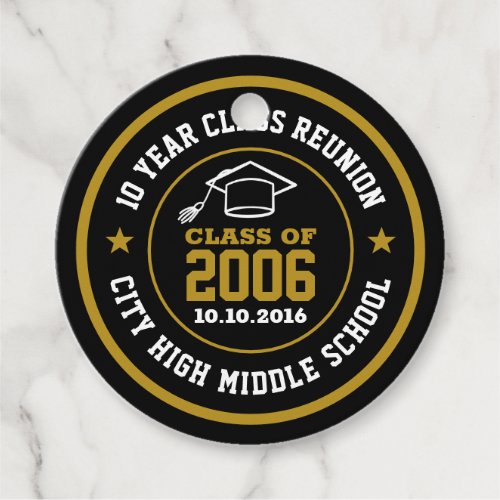 High School Class Reunion College Graduation Year Favor Tags