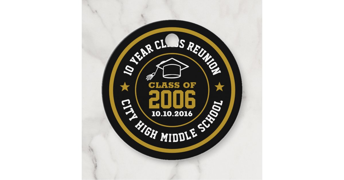 High School Class Reunion College Graduation Year Favor Tags | Zazzle