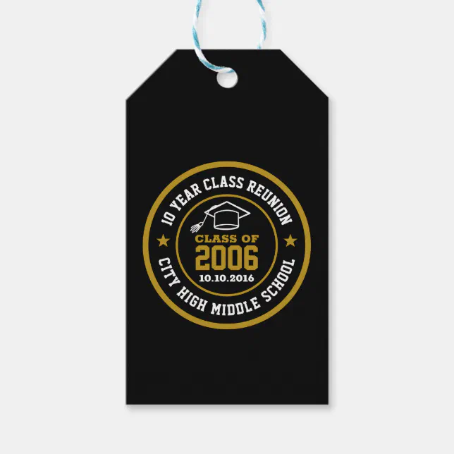High School Class Reunion College Graduation Year Gift Tags | Zazzle