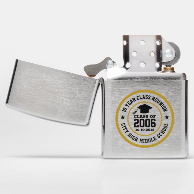 High School Class Reunion College Graduation Year Zippo Lighter (Opened)