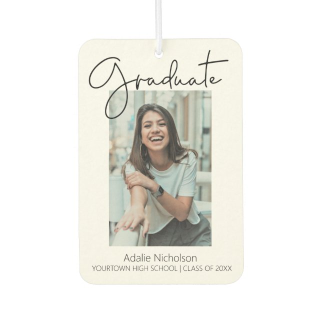 High School College Graduate Announcement Photo Air Freshener (Front)