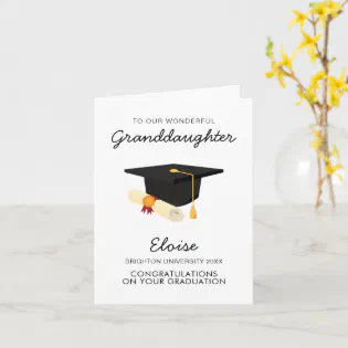 High School College Granddaughter Graduation Party Card