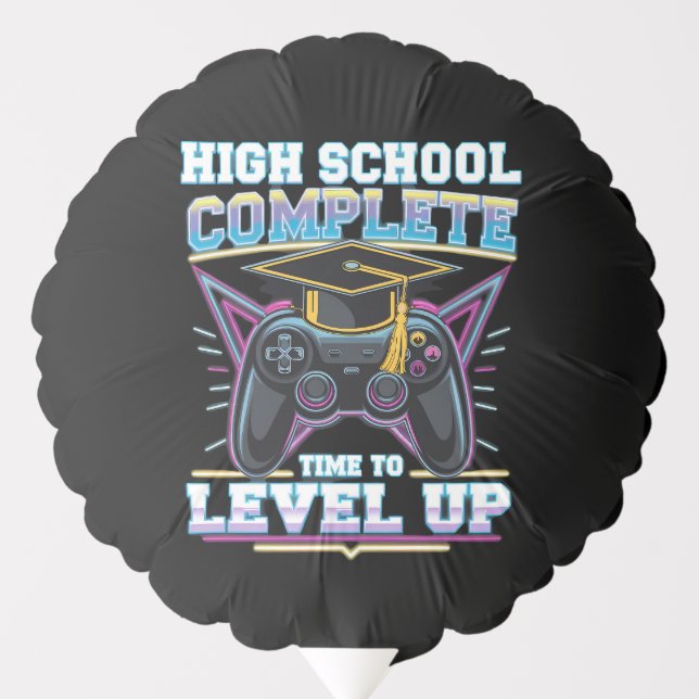 High School Complete Gamer Gaming Graduation Balloon (Front)