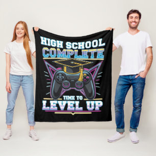 High School Complete Gamer Gaming Graduation Fleece Blanket