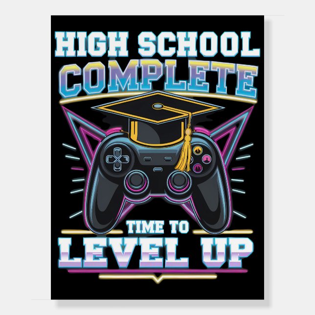 High School Complete Gamer Gaming Graduation Foam Board (Front)