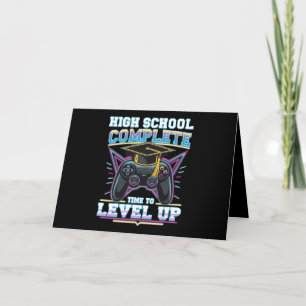 High School Complete Gamer Gaming Graduation Letterpress Thank You Card