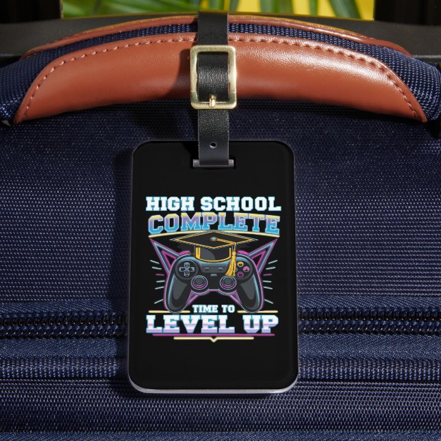 High School Complete Gamer Gaming Graduation Luggage Tag (Front Insitu 2)
