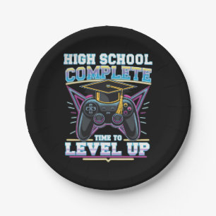 High School Complete Gamer Gaming Graduation Paper Plates