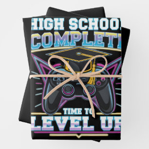 High School Complete Gamer Gaming Graduation Wrapping Paper Sheets