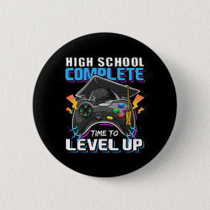 High School Complete Video Game Senior Graduation Button