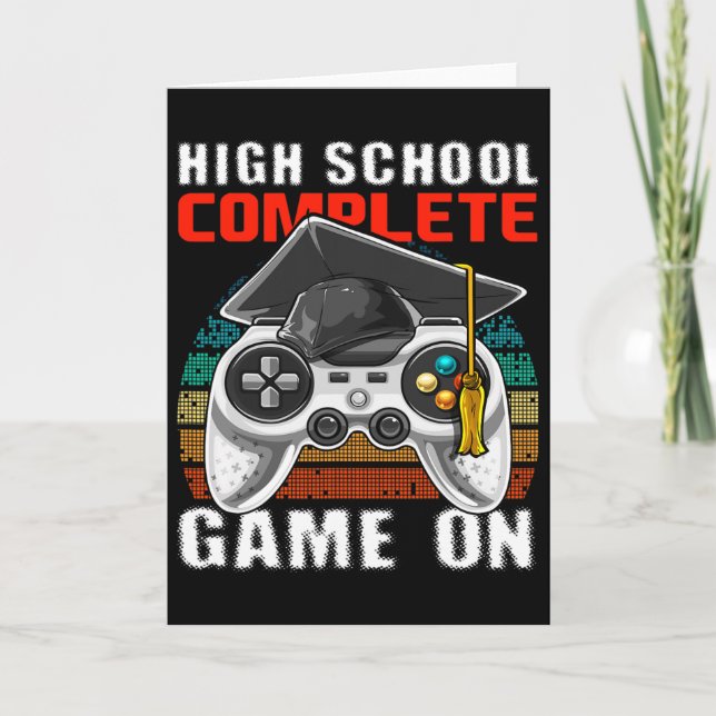 High School Complete Video Game Senior Graduation  Card (Front)