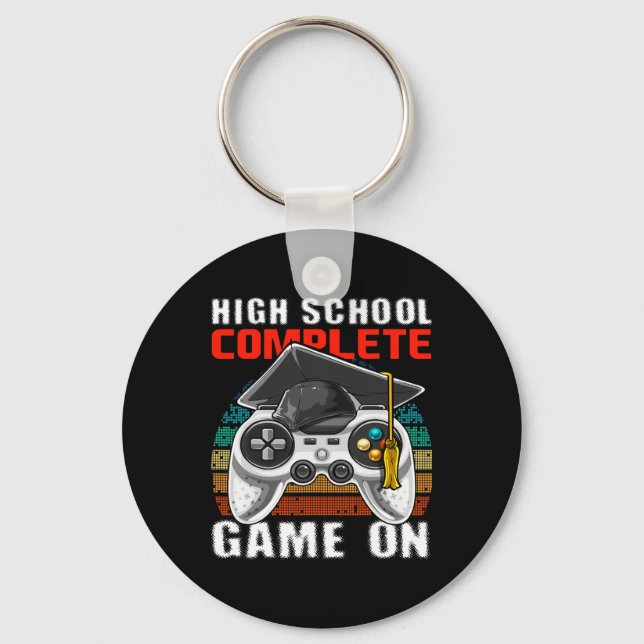High School Complete Video Game Senior Graduation  Keychain (Front)
