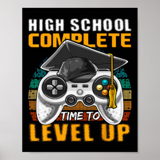High School Complete Video Game Senior Graduation Poster