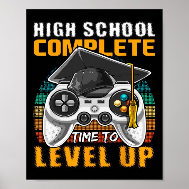 High School Complete Video Game Senior Graduation  Poster (Front)