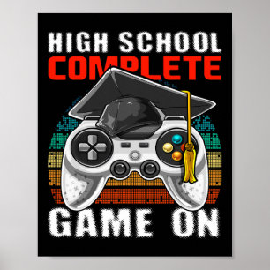 High School Complete Video Game Senior Graduation Poster
