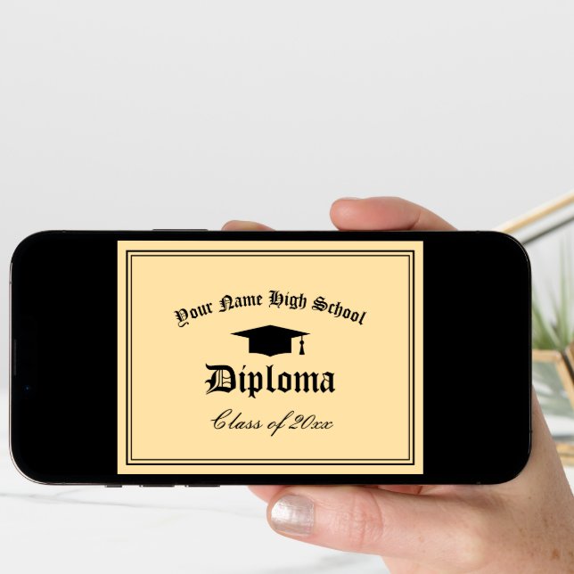 High School diploma certificate template with seal (Front Digital)