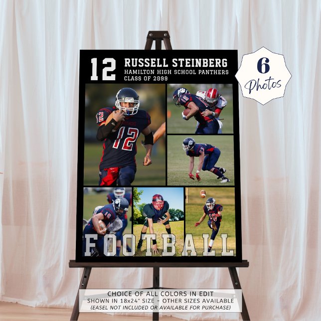 High School Football Senior Night 6 Photo Collage Foam Board (Creator Uploaded)