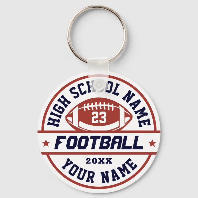 High School Football Team Customize Sports Keychain (Front)