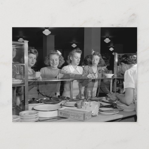 High School Girls 1940s Postcard