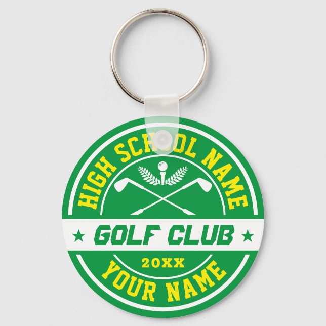 High School Golf Club Personalized Sports Keychain (Front)