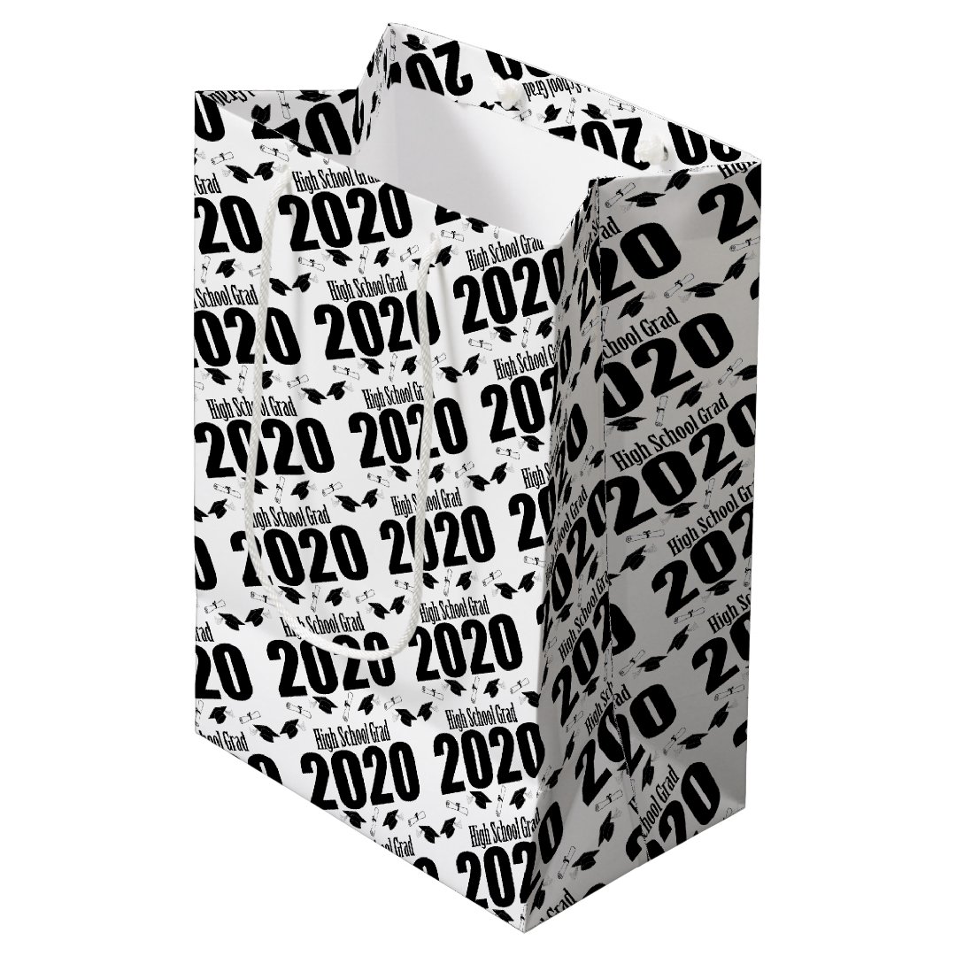 High School Grad 2020 Graduation Gift Bag (Black) | Zazzle