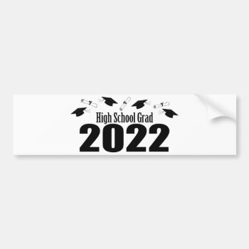 High School Grad 2022 Caps And Diplomas (black) Bumper Sticker by LushLaundry at Zazzle