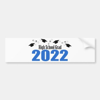 High School Grad 2022 Caps And Diplomas (blue) Bumper Sticker by LushLaundry at Zazzle