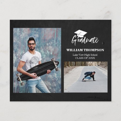 High School Grad Announcement Budget Chalk Black