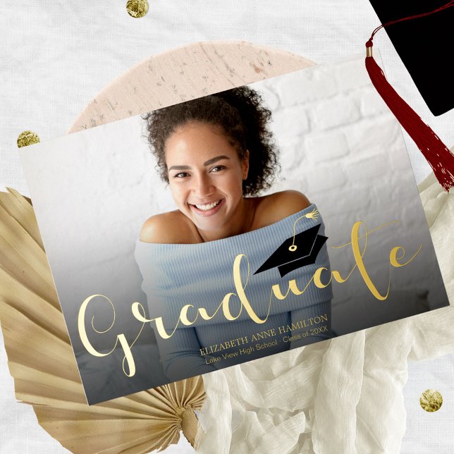 High School Grad Announcement Foil Invitation  (Creator Uploaded)