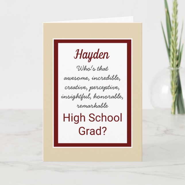 High School Grad Congratulations card (Front)