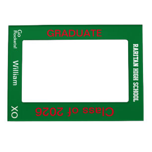 High School Grad Vertical Green Magnetic Frame