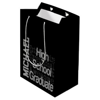 High School Graduate Extraordinaire Custom Medium Gift Bag by Graphix_Vixon at Zazzle