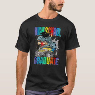 High School Graduate Monster Truck Dinosaur Gradua T-Shirt