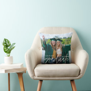 High School Graduation 2 Photo Graduate Keepsake Throw Pillow