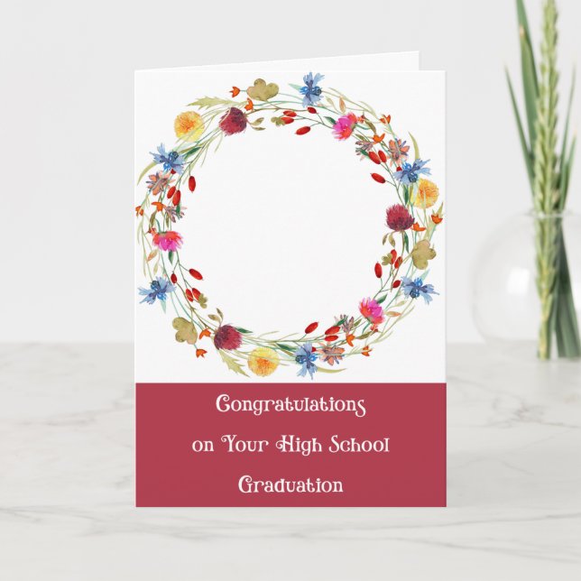 High School Graduation Add Grad Photo Card (Front)