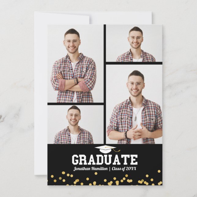 High School Graduation Announcement 4 Photo (Front)