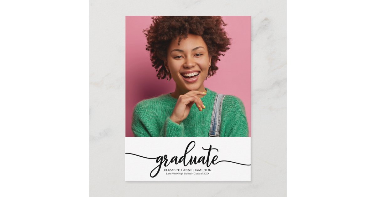 High School Graduation Announcement Photo Postcard Zazzle pin-on