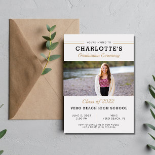 High School Graduation Ceremony Photo Invitation