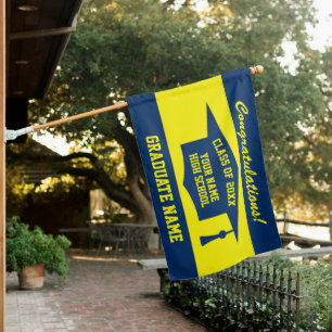 High School Graduation Class graduate name House Flag