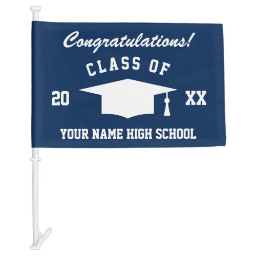 High School Graduation Class of 2024 custom text Car Flag