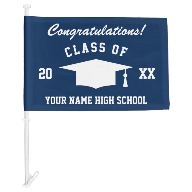 High School Graduation Class of 2024 custom text Car Flag (Front)