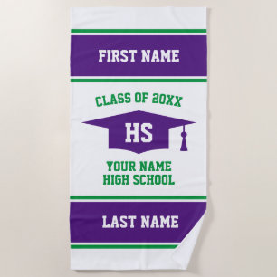 High School Graduation Class of 2024 graduate gift Beach Towel