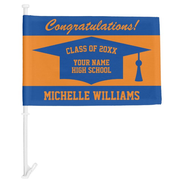 High School Graduation Class of 2024 personalized Car Flag (Front)